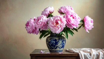 Pink peonies in a vase