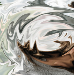 Abstract Liquid Swirl in Earth and Metallic Tones