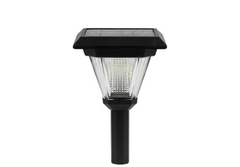 Solar-Powered Outdoor Garden Light Isolated on Transparent Background