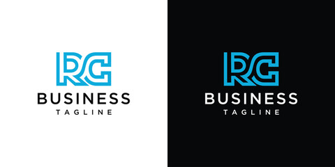 Obraz premium RC monogram letter logo is made with lines, a design for a luxurious, elegant and simple business.