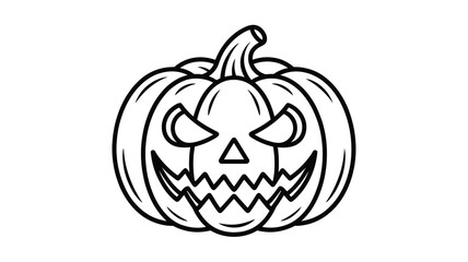 Scary jack o lantern halloween pumpkin outline drawing