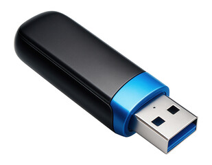 Black and blue USB flash drive.