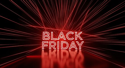 Red friday sale deals and offers promotion template for shopping discount event and holiday season marketing