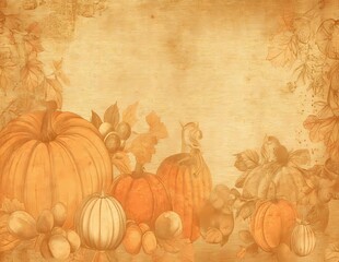 Antique Background Botanical Border