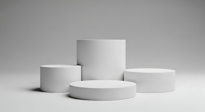 Minimalist White Podium Display for Product Presentation