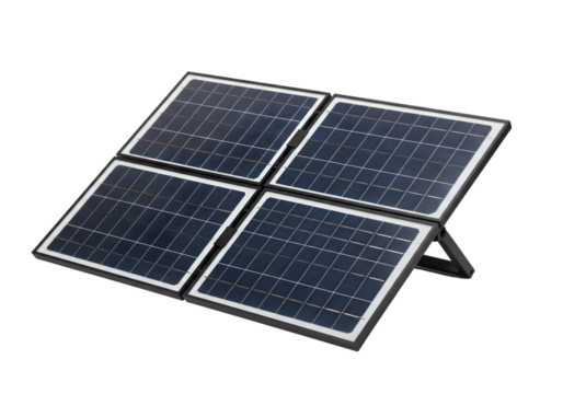 Foldable Solar Panel for Outdoor Use Isolated on Transparent Background  