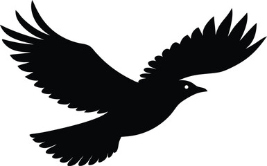  flying bird vector, avian wildlife silhouette illustration