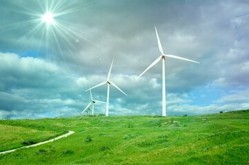 wind turbine in the spain fields