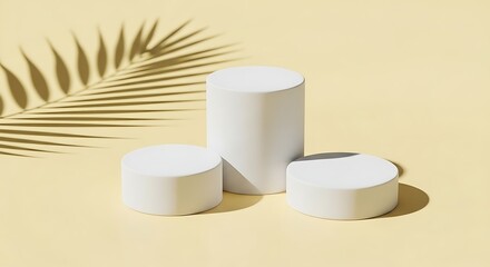Minimalist Product Display with Abstract Shadow and Soft Light