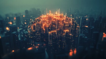 Futuristic city sphere