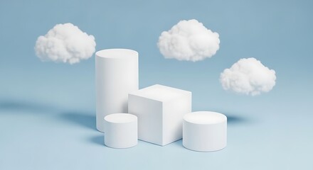 Abstract Product Display with Simulated Sky and Clouds