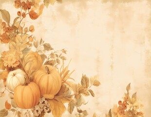 Coffee Stained Letter Paper Berries Border