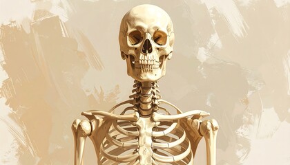 Detailed skeletal model, light beige