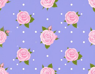 Pink roses on a lavender background