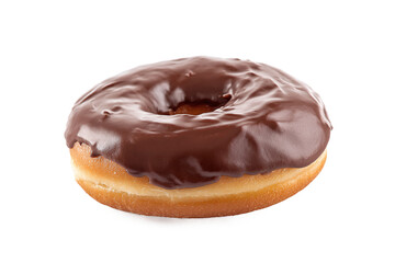 Delicious Chocolate Donut isolated on white transparent background