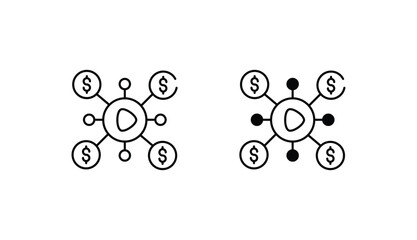 Viral Media icon design with white background stock illustration