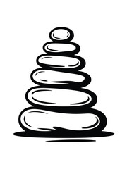 Zen balanced stack of smooth stones for meditation and spa