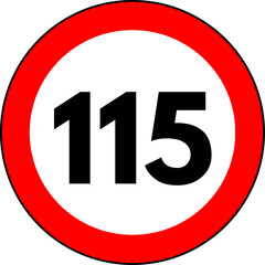 Speed limit 115 sign