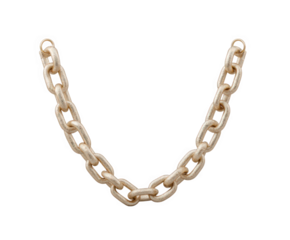 A metallic chain with large links, forming a gentle curve, isolated on a transparent background, symbolizing connection, strength, and security