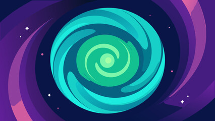 Vibrant blue and pink twirls swirl across a textured digital canvas, creating a dynamic abstract spiral of light and color