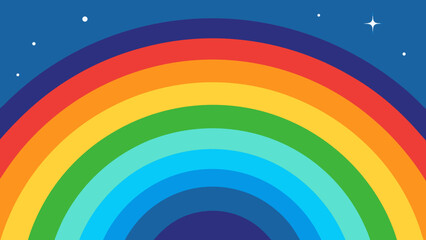 Vibrant abstract background with a rainbow spectrum of colors forming a circular design against a bright sky, perfect for a colorful wallpaper or decorative element
