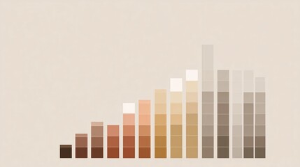 Abstract minimal stacked bar chart with neutral color blocks