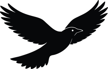  flying bird vector, sky animal silhouette illustration  