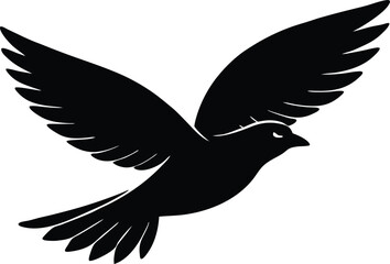  flying bird vector, sky animal silhouette illustration  