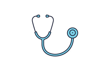 Illustration of a light blue stethoscope isolated on a white background