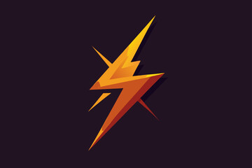 Starry lightning bolt icon with a shiny gold design
