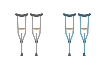 Two Pairs of Crutches Medical Assistive Devices for Support and Mobility