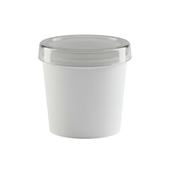 White plastic container with a transparent lid isolated on transparent background for food storage