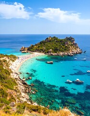 Fototapeta premium Stunning beach bay, crystal clear water