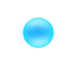 Glowing abstract light blue orb soft circular sphere shape isolated PNG with transparent background