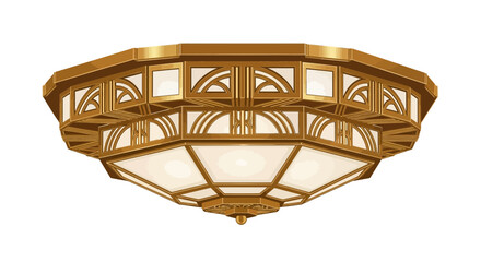 Ornate geometric chandelier with golden details for luxurious interiors