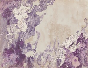 Textured Writing Paper Floral Border