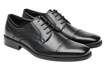 Black leather dress shoes isolated on AI Generated