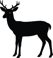  deer vector, wildlife creature silhouette illustration  