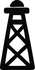 Iconic silhouette of a derrick tower a symbol of the oil and gas industry used in various applications and designs