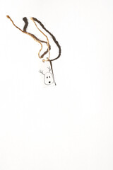 Gift Tag with Hand Drawn Dear. Christmas Gifts Decor. Packaging Design.