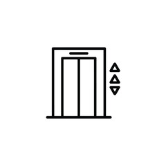 Modern elevator doors with up and down arrow indicators for vertical transport