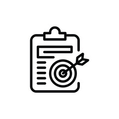 Clipboard with checklist and dartboard representing goal achievement and planning