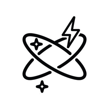 Stylized line art icon representing dizziness shock or a brainstorming idea