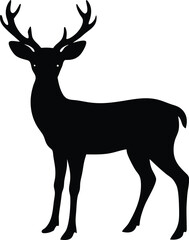  deer vector, forest animal silhouette illustration  