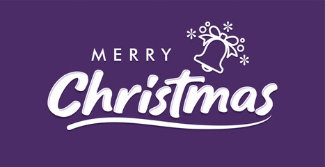 Merry Christmas lettering logo design