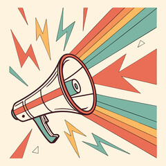 Set of megaphone announcement icons in vector illustration
