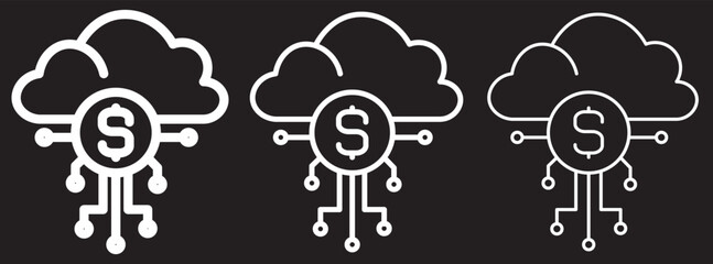 cloud computing concept vector.Digital cloud computing icon linking network circuitry, symbolizing technological connectivity