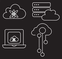 cloud computing concept vector.Digital cloud computing icon linking network circuitry, symbolizing technological connectivity
