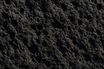 Macro view of a dark, porous volcanic lava rock. A rugged, natural stone texture perfect for powerful and earthy design backgrounds.
