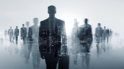 concept of business leadership leader showing direction and vision for team symbolizing career growth professional success management innovation and strategic planning